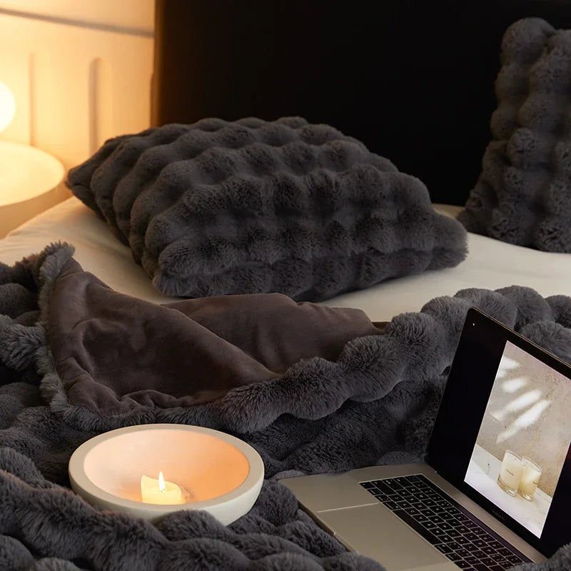 Luxury Rabbit Faux Fur Throw