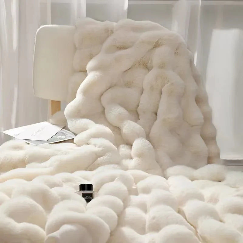 Luxury Rabbit Faux Fur Throw