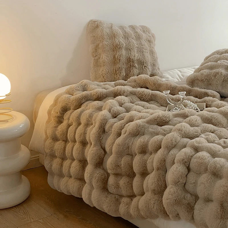 Luxury Rabbit Faux Fur Throw