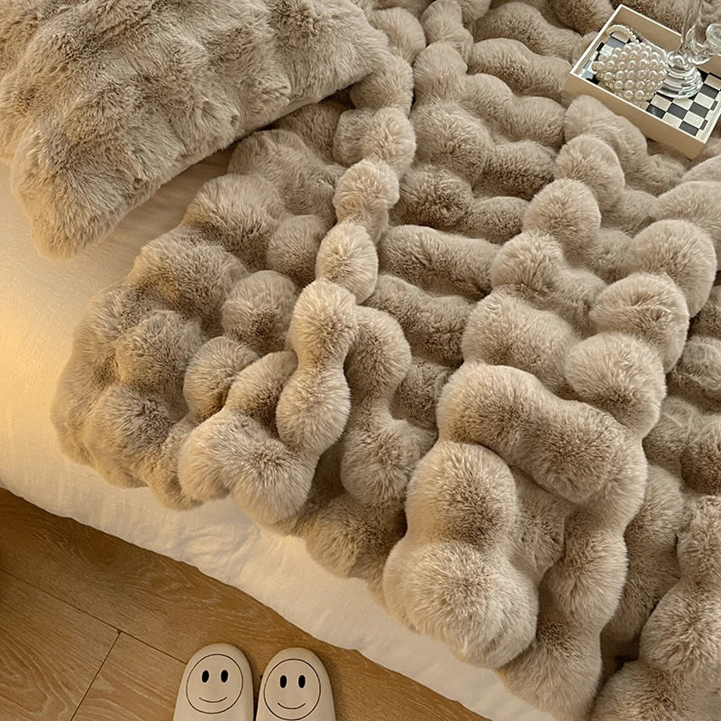 Luxury Rabbit Faux Fur Throw