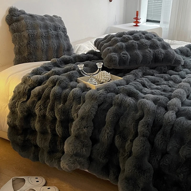 Luxury Rabbit Faux Fur Throw