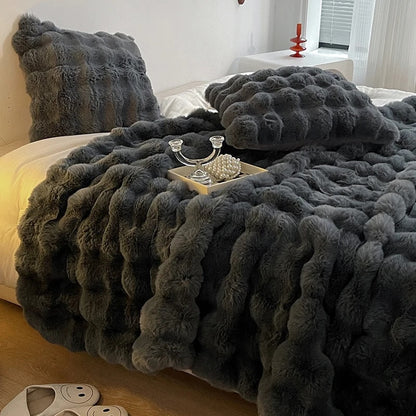 Luxury Rabbit Faux Fur Throw