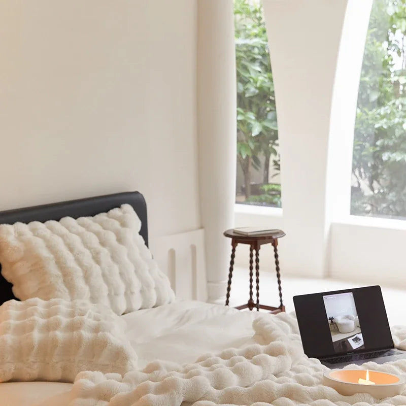 Luxury Rabbit Faux Fur Throw