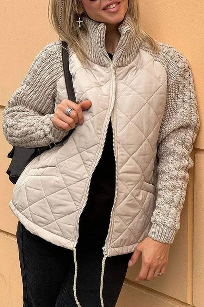 BRIGHT™ | Knitted patchwork zip jacket